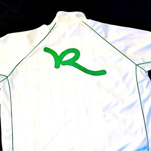 Men’s Rocawear lightweight spring jacket. Color white/green Size 4XL